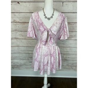 Lavender snake skin romper medium